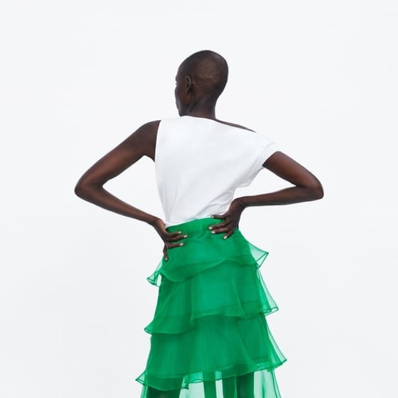 ZARA RUFFLE ORGANZA SKIRT - Picture 4 of 7